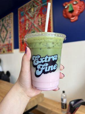 Iced Strawberry matcha