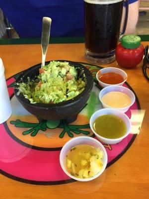 Guacamole; 3 of 6 salsas from the salsa bar!