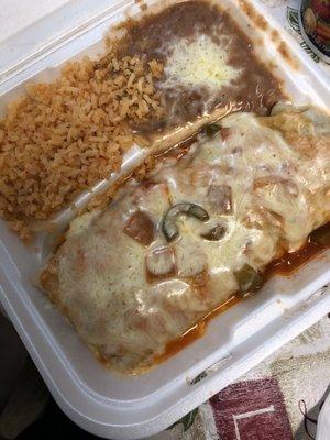 Bomb Wet Beef and Chicken Burrito!! BEST LUNCH ALWAYS!!!