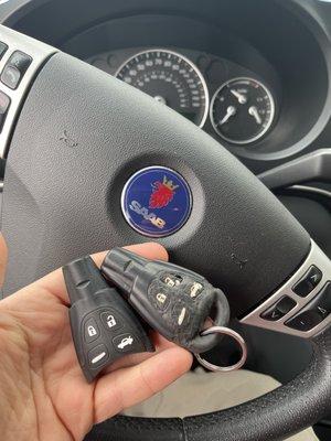 Saab 9-3 spare smart key programmed, professional locksmith in Alameda