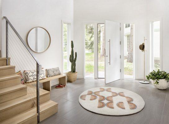 Artist Haven Contemporary Home in soft neutrals with pops of color