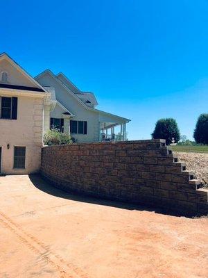 Retaining wall installation that we completed