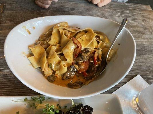 Shrimp and crawfish pappardelle