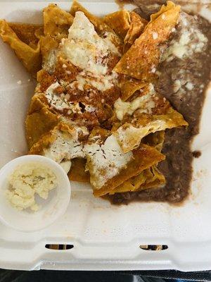 Chilaquiles with beans