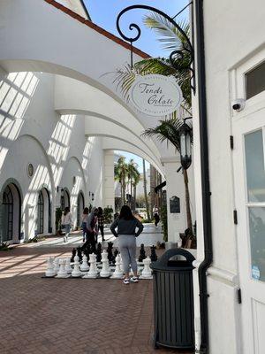 Signage at the center of Paseo Nuevo