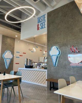 Interior of Taste and See Ice Cream Shop