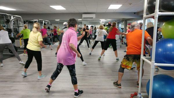 Enhance Fitness Class!  Designed for 55+!  Low impact aerobic and weight training along with balance.