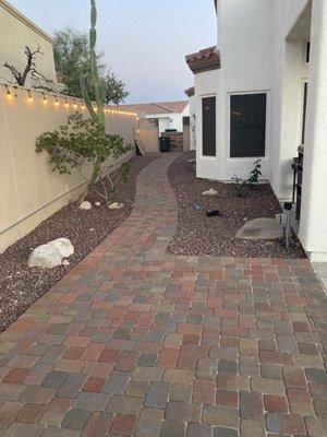 Paver path and patio area