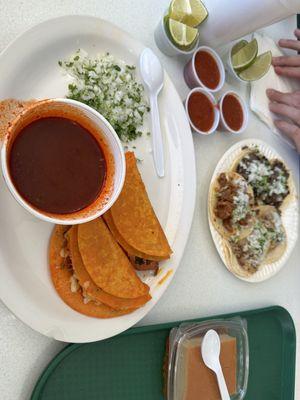 Street tacos and quesabirria tacos