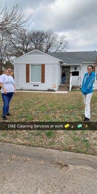 A few friendly workers for D&E Cleaning Services.