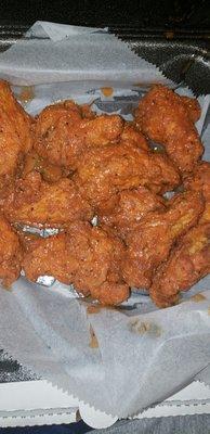 12 hott wings. Their wings are breaded