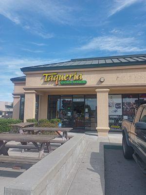 Exterior of restaurant, located in a U-shaped strip mall on San Pablo Dam Rd in El Sobrante.