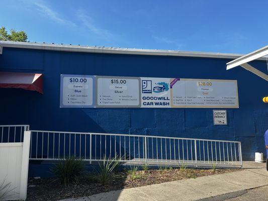 Car wash entrances are handicapped accessible.