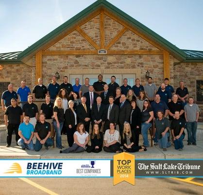 Beehive Broadband, selected as a Salt Lake Tribune Top Workplace, and one of Utah Business' Best Companies to Work For!