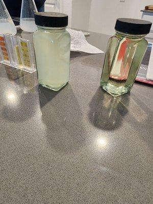 Water testing results