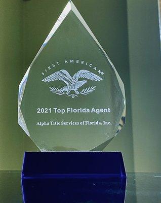 2021 Top Florida Agent Award