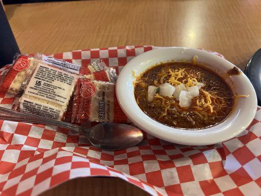 11/03/2024 Detroit-Style Chili. Was quite a bit salty.  Had good heat & flavor to it aside from the saltiness.