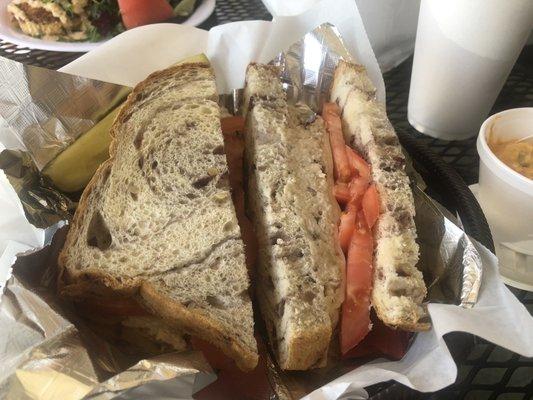 The BESt chicken salad I've had on their homemade bread. Local owned, great friendly staff, amazing desserts, & great breakfast/lunches