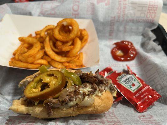 More love shots of the 1/2 Classic Philly w/ extra cheese and curly fries