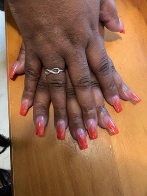 Fire flames nail design