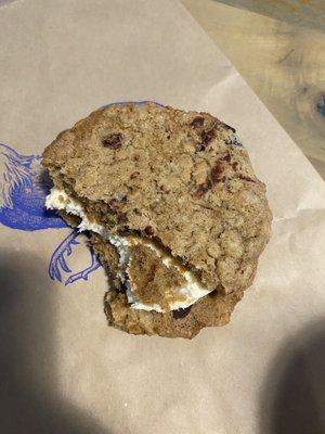 Woopie oatmeal cookie. Sorry Liza got the the cookie before I could take a picture