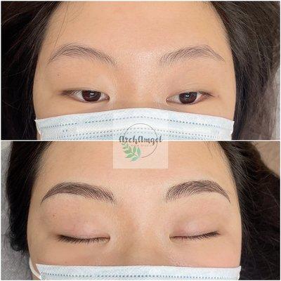 Microblading with light shading