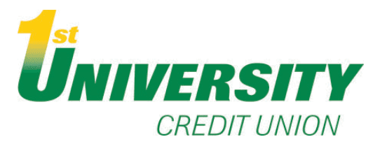 1st University CU's logo with the signature Baylor University colors of yellow and green.