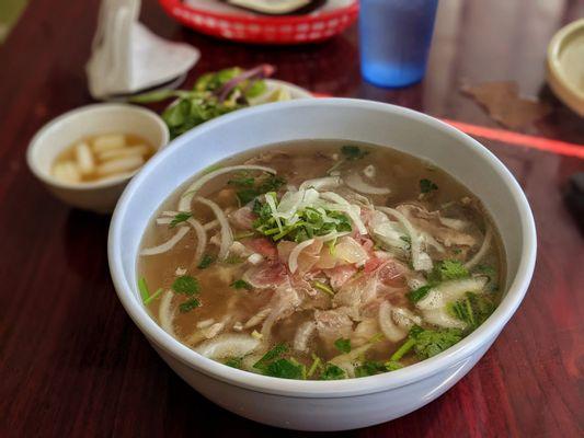 Pho Tai, Nam, Gau (Noodle Soup with Eye Round Steak, Well-Done Flank & Fatty Brisket)