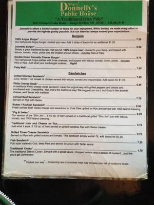 Menu - Front