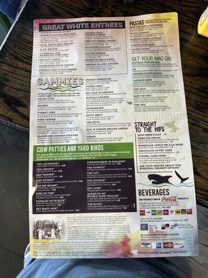 One side of the menu