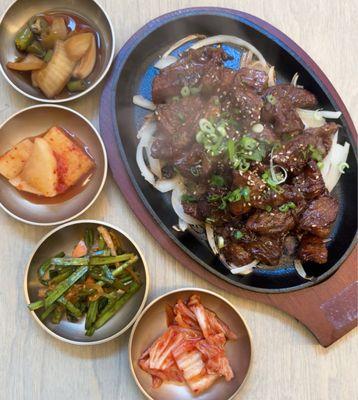 Dwaeji Galbi: BBQ Pork [Collar] w/ banchan | $27