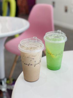 Chai Tea Latte & Honeydew Melon Bubbly