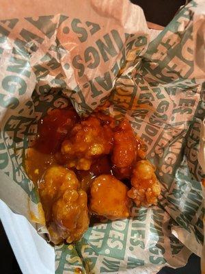 5 piece boneless wings in mango habanero sauce