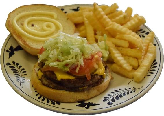 Cheese Burger and Fries