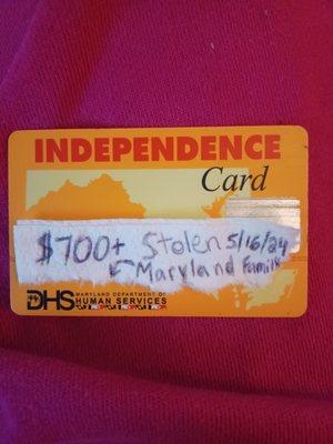 Maryland ebt (SNAP) card having $700+ stolen the day it was received on the card, taking food from a single mother + her 9 & 3yr old sons