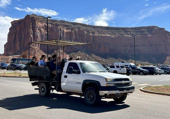 The guided open aired jeep tour around Monument Valley.