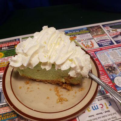 Pistachio pie, like eating pistachio fluff covered in more whip cream