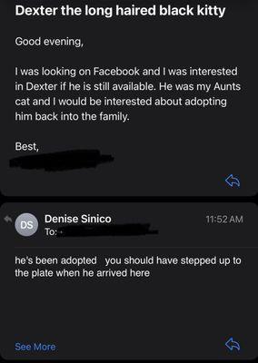 Interaction with the owner Denise. Also they deleted my review off of google.