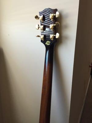 The headstock was completely snapped and hanging on by the strings when I took it in. You can't even tell now! Better than ever!