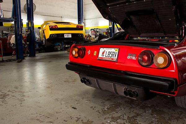 Ferrari 308 GTS and Lamborghini LP-560-4