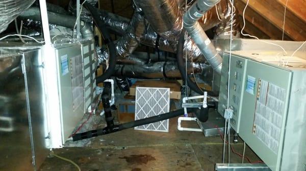 2 5 ton 14 SEER gas with new supply plenums,return plenums with 4" filter for 6 months,new drain pans.