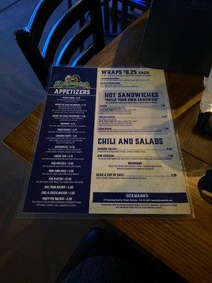 Menu front