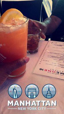 The tall glass is the ciroc drink it was too fruity but their Cadillac margaritas are great and so is the food