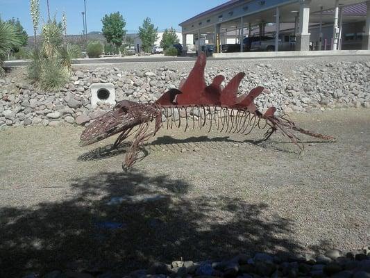 Funny dinosaur art in lot