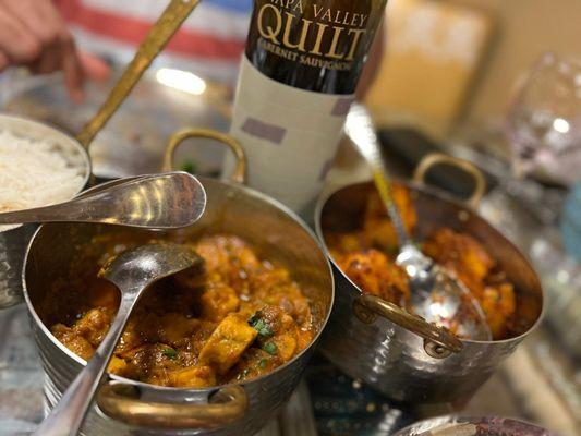 Another angle of Day 1 dishes ( Gatte ki Sabji and Nani ke Aloo ).