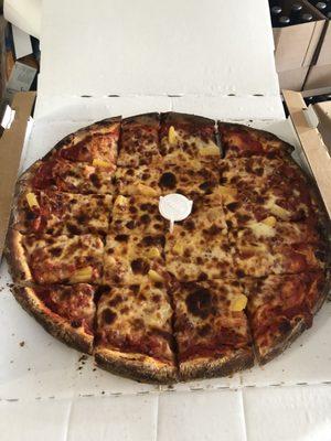 Pineapple and bacon pizza