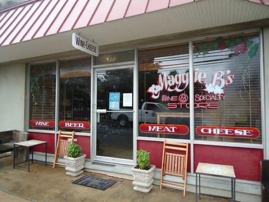 the shop sign and front