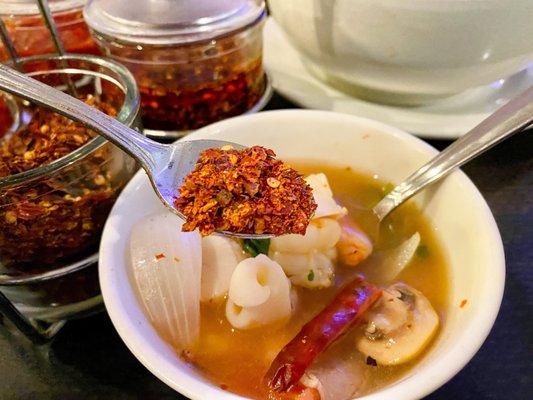 Tom Yum Pok Tak Soup - seafood - make it Thai hot!