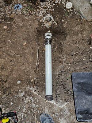 (After) sewer spot repair for temporary use ahead of a full trenchless service line replacement in Austin, Tx