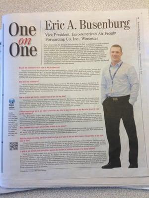 Eric A. Busenburg, vice president, Euro-American Freight Forwarding Co. Inc., Worcester, MA.